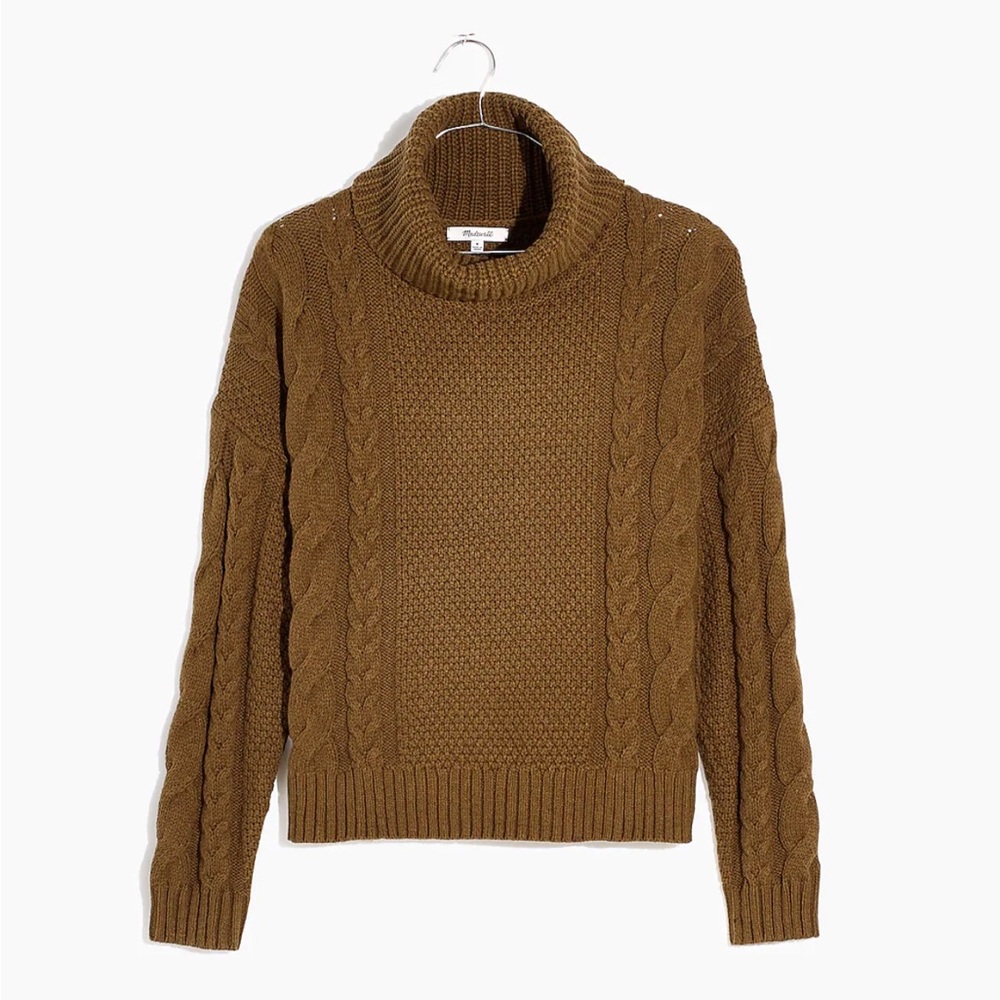 Madewell by J Crew Plus Textured Turtleneck Sweater. Fatigue Green. 3x. NWT.